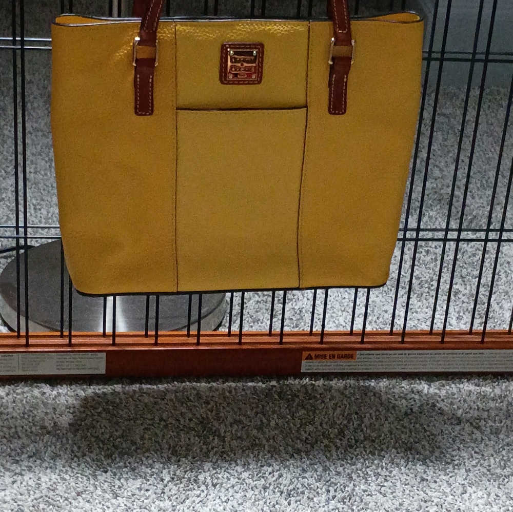 Dooney & Bourke Yellow Tote with Brown Accents